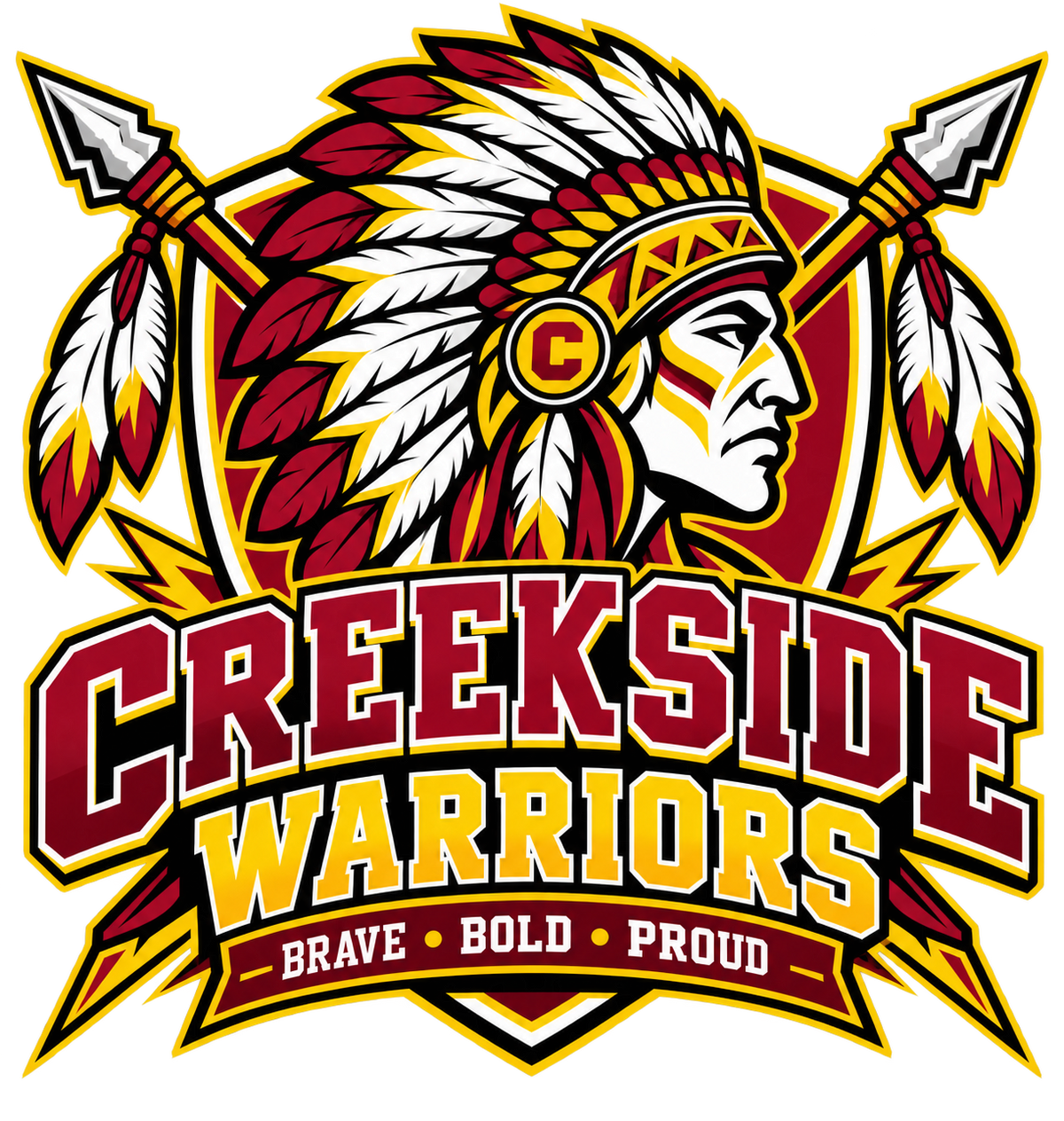 Creekside Warriors Spirit Shield Youth Shirt original artwork