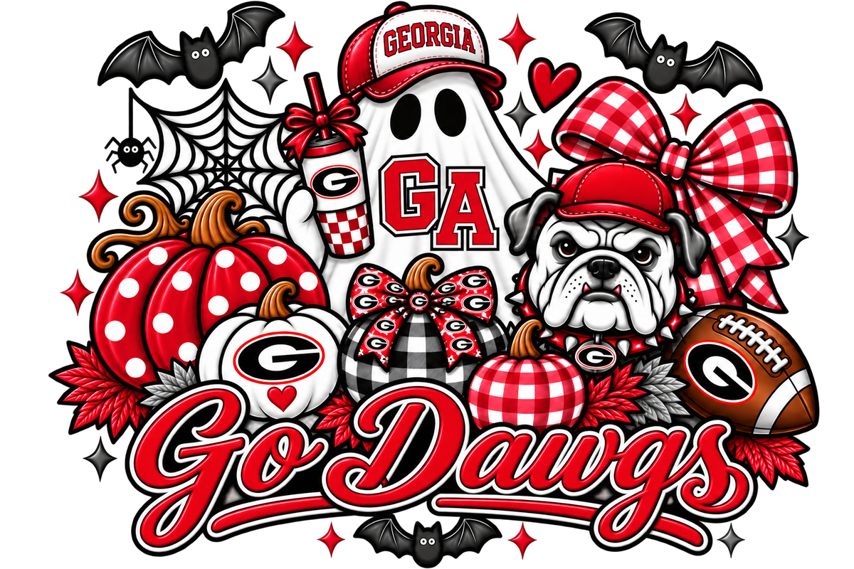 Georgia Go Dawgs Halloween Adult Shirt back artwork