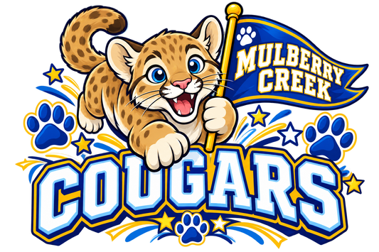 Mulberry Creek Cougars Mascot Youth Shirt original artwork