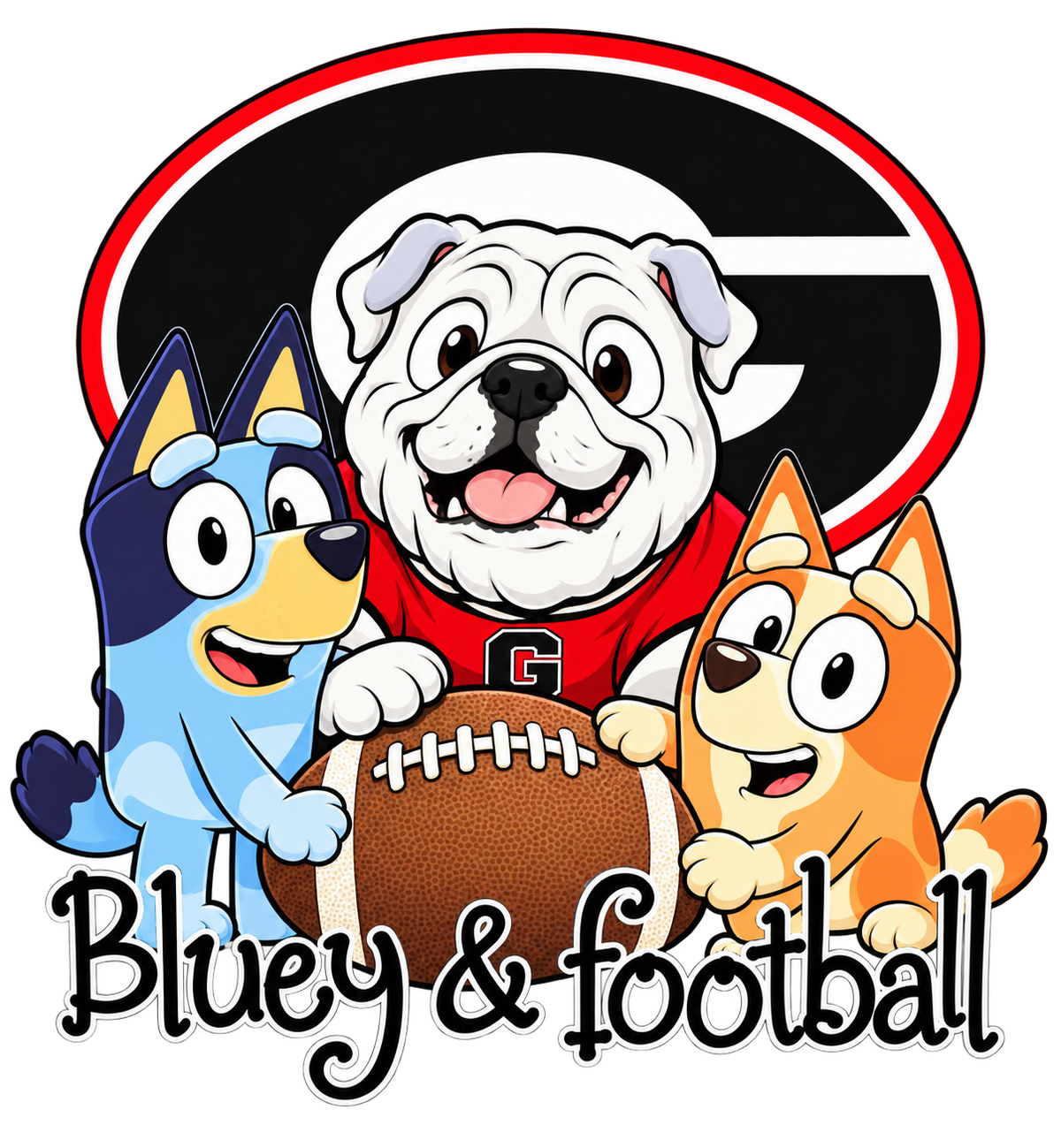 Original Red Bulldog Football Friends Kids Shirt & Bodysuit artwork