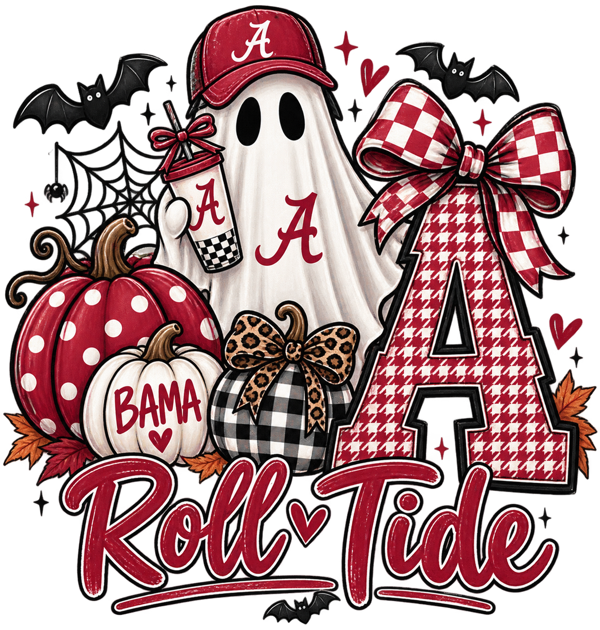 Alabama Roll Tide Halloween Adult Shirt back artwork