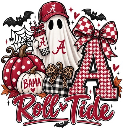 Alabama Roll Tide Halloween Adult Shirt back artwork