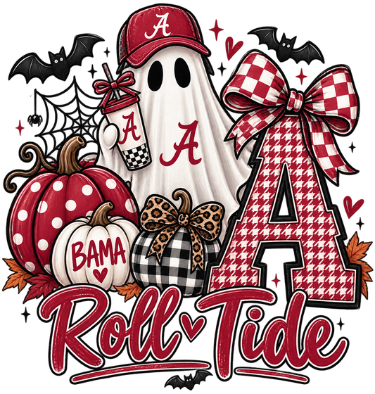 Alabama Roll Tide Halloween Adult Shirt back artwork