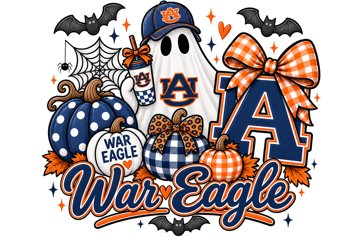 Auburn War Eagle Halloween Adult Shirt back artwork
