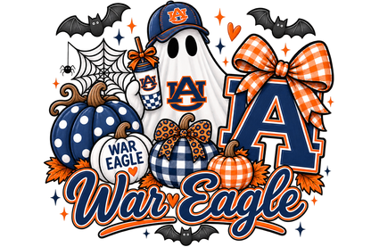 Auburn War Eagle Halloween Adult Shirt back artwork