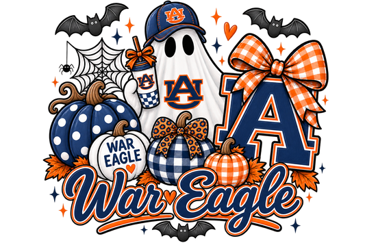 Auburn War Eagle Halloween Adult Shirt back artwork