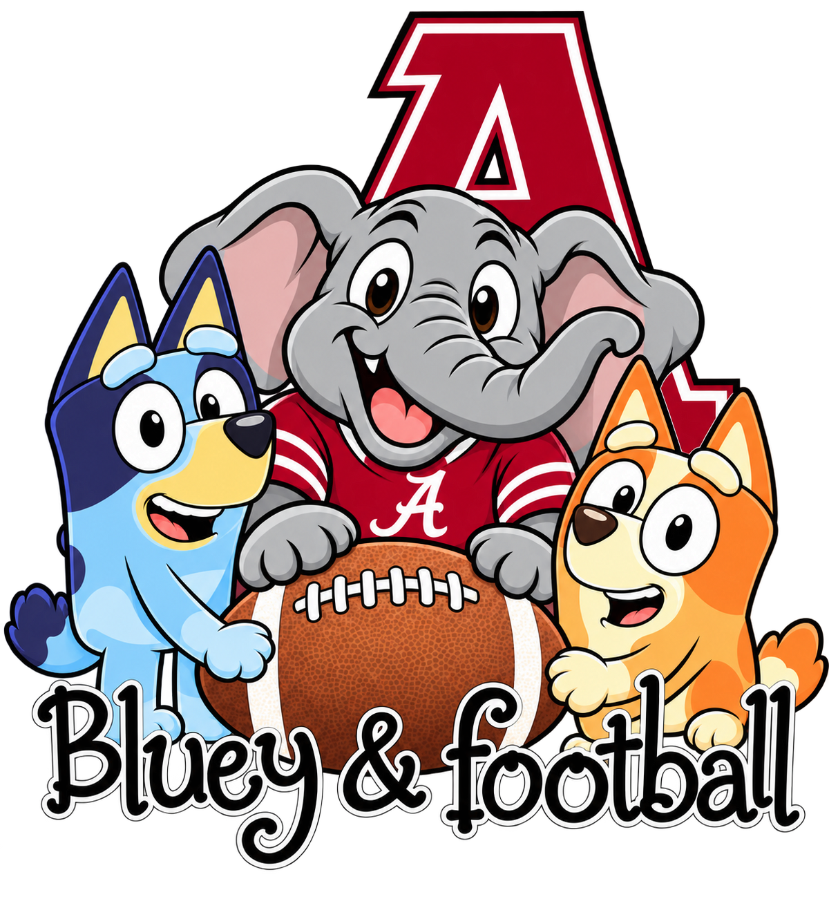 Original Crimson Elephant Football Friends Kids Shirt & Bodysuit artwork