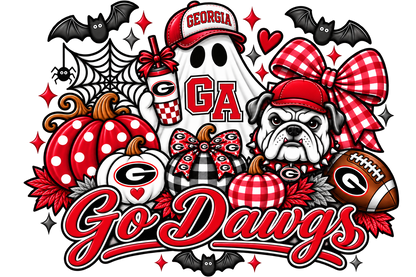 Georgia Go Dawgs Halloween Adult Shirt back artwork