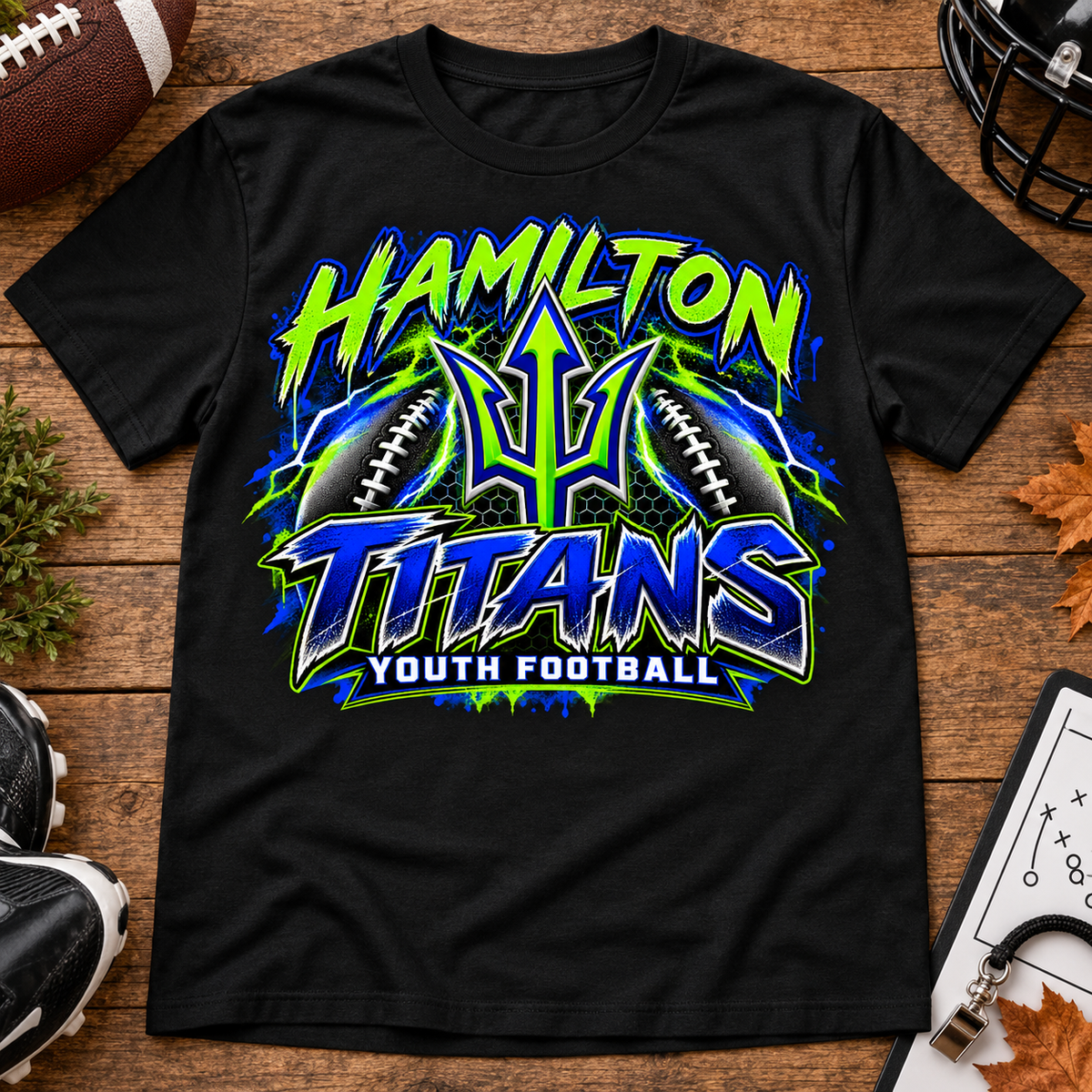 Hamilton Titans youth football black shirt