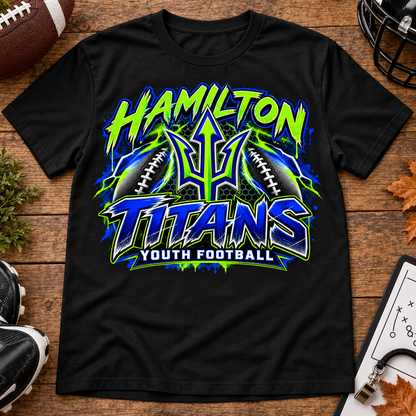 Hamilton Titans youth football black shirt