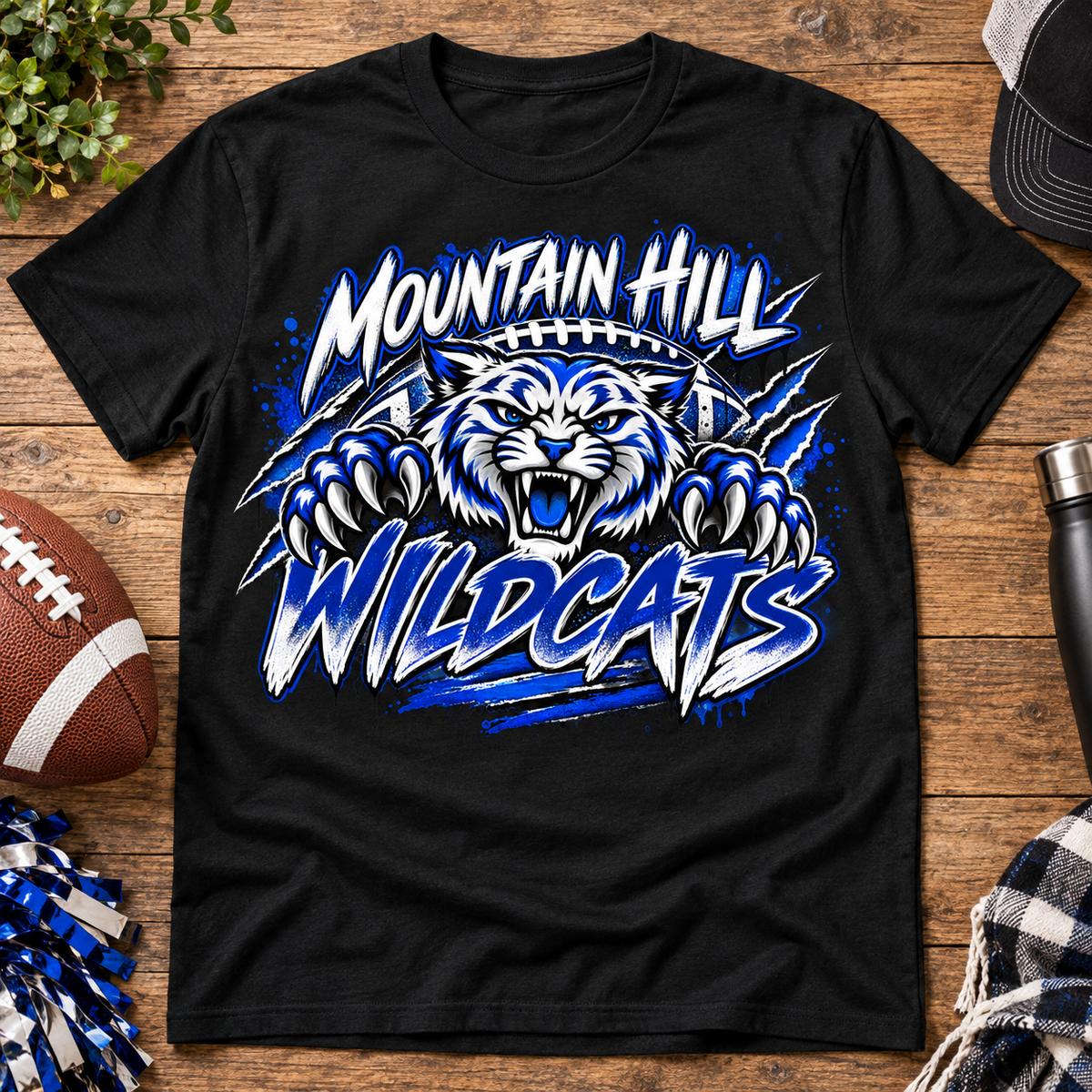 Mountain Hill Wildcats football black shirt