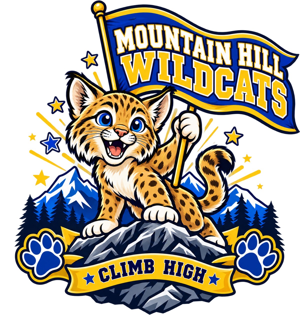 Mountain Hill Wildcats Climb High Youth Shirt original artwork