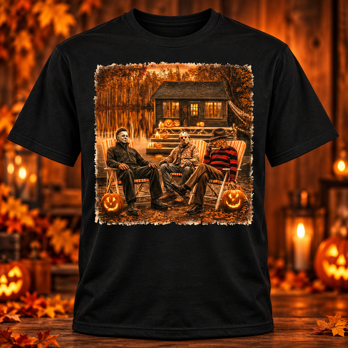 Halloween Horror Lake Shirt black adult shirt mockup