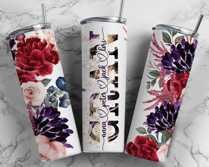Mom Tumbler Flower Dark
